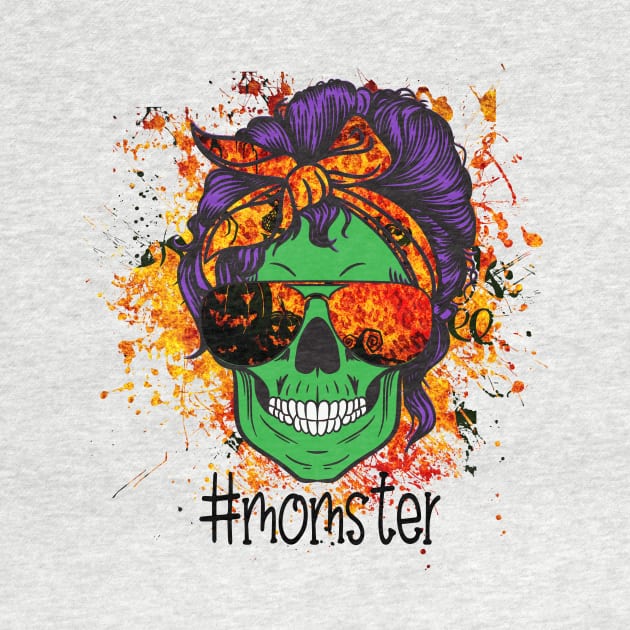 Mom of Mom of Monsters, Halloween Mom Life Skull by PIIZ